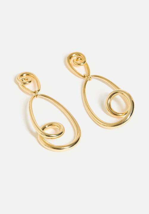 Tessa Design - Eden twisted drop earrings - gold