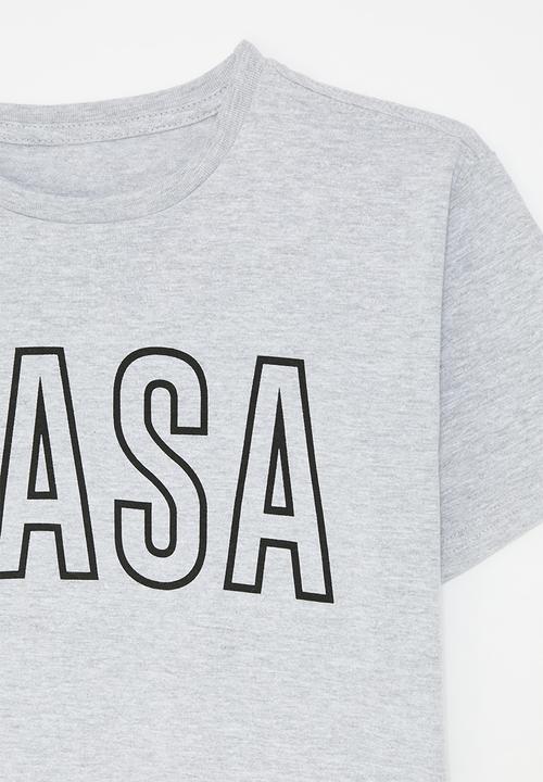 Pop Candy - Nasa logo tee - grey/black
