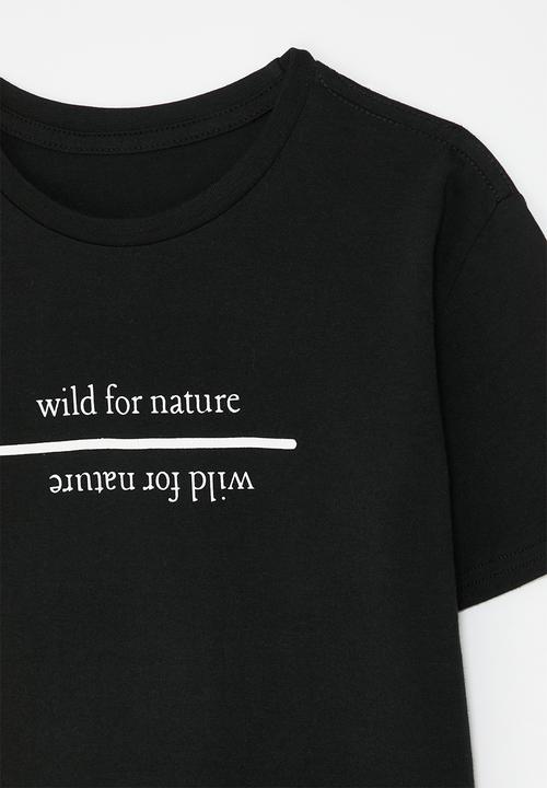 Pop Candy - Slogan print tee - black/wild for nature
