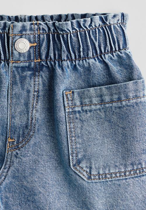 H&M - Paper bag shorts - light denim blue