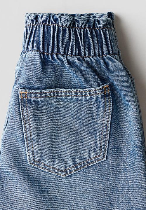 H&M - Paper bag shorts - light denim blue