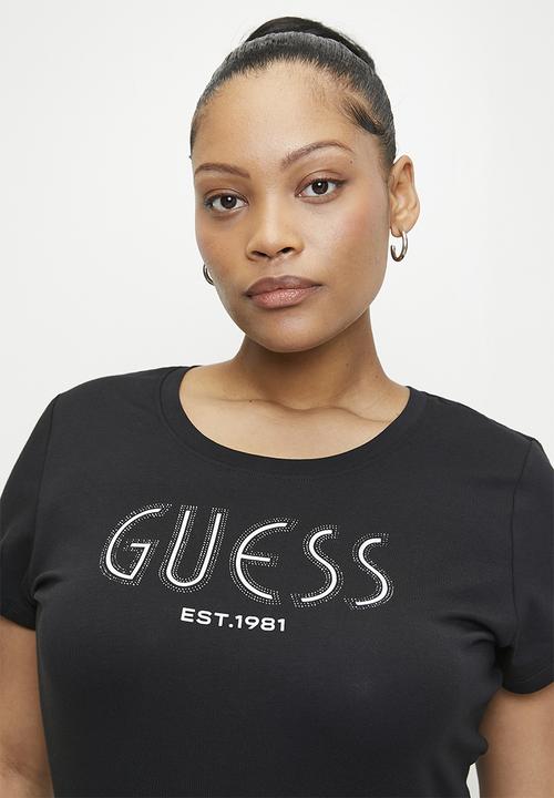 GUESS - Plus Cn Ss Guess Logo Tee - Jet Black A996