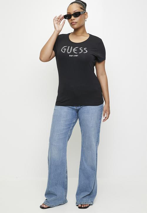 GUESS - Plus Cn Ss Guess Logo Tee - Jet Black A996