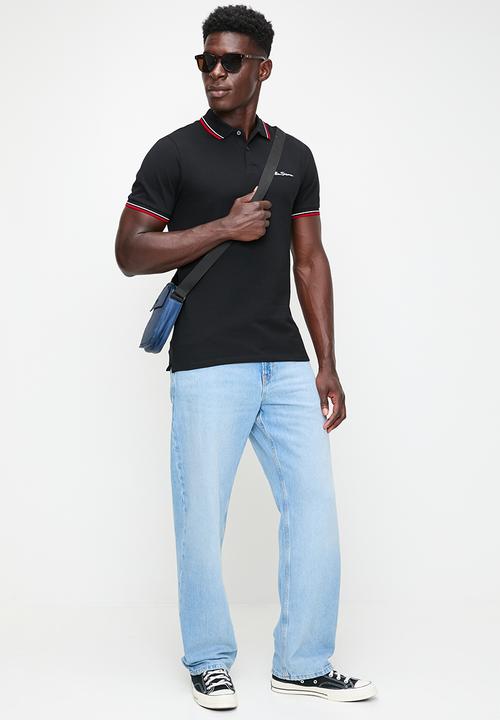 Ben Sherman - ROMFORD SHORT SLEEVE GOLFER - BLACK