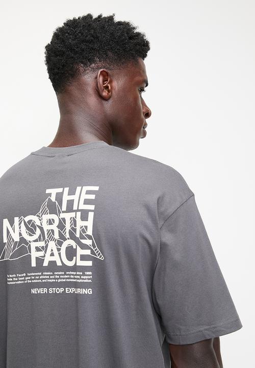 The North Face - Mountain Sketch Tee Oversize Fit - Anthracite Grey/White Dune (Eic)