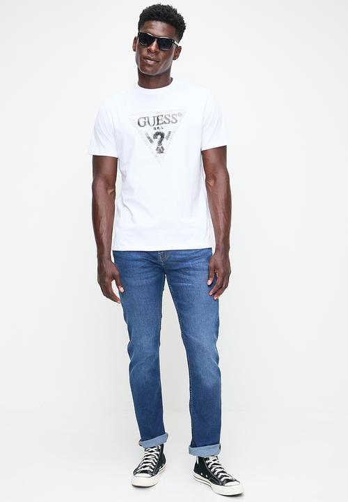 GUESS - Ss Cn Guess Triangle Tee - Pure White