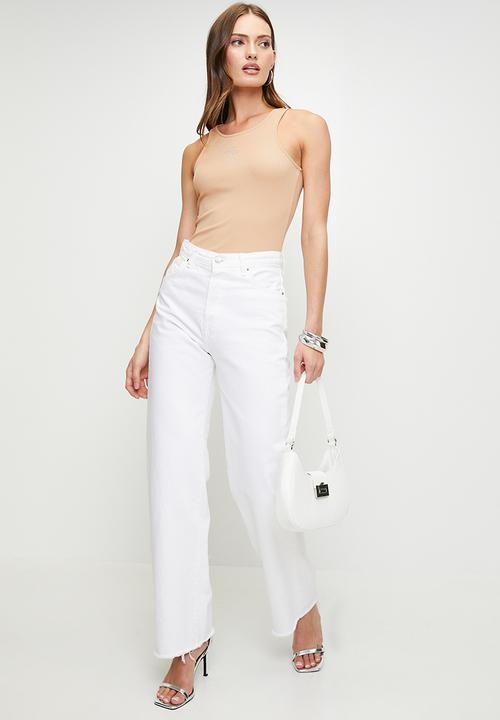GUESS - Sl Round Nk Guendalina Top - Neutral Ivory