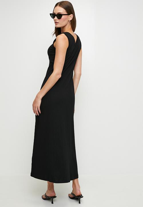 POLO - Wmn Madison s/l Rib Dress - Black
