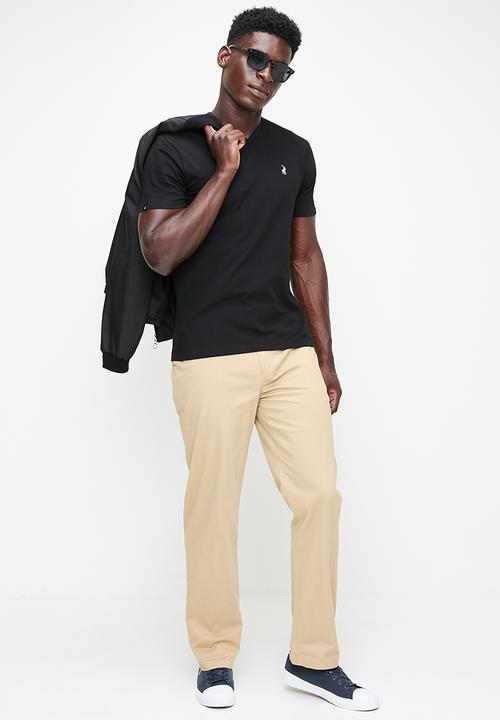 POLO - Mens V-neck T-shirt - black