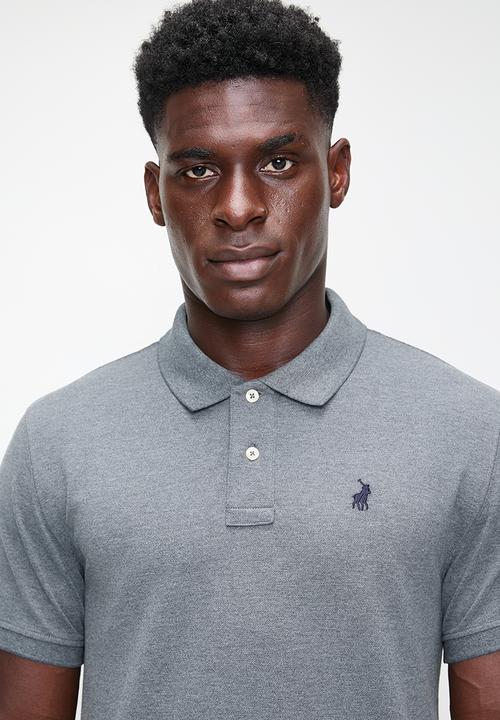 POLO - Mens stretch pique short sleeve golfer - grey