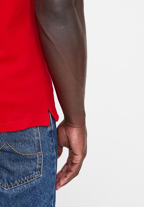POLO - Mens stretch pique short sleeve golfer - red