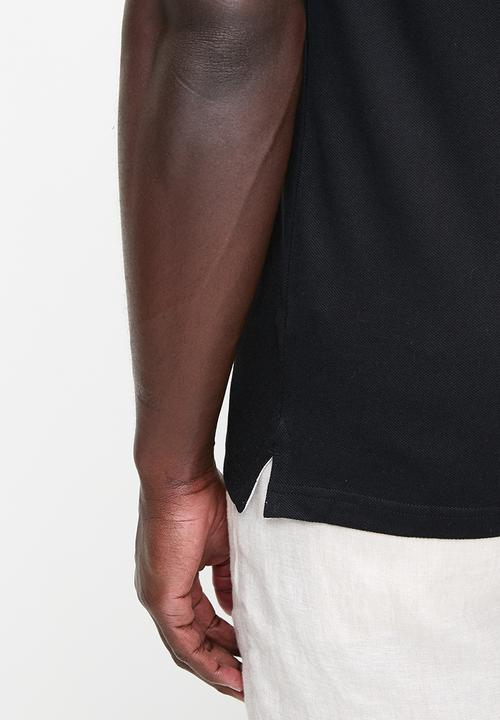 POLO - Mens stretch pique short sleeve golfer - black