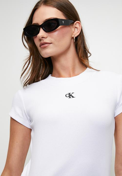 Calvin Klein - Ck rib baby tee - brilliant white