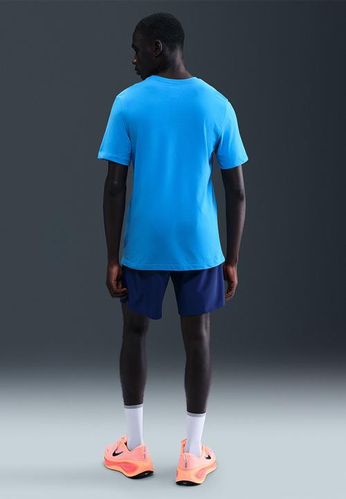 Nike - Dri-FIT Running Swoosh  T-Shirt  - Blue Hero/White