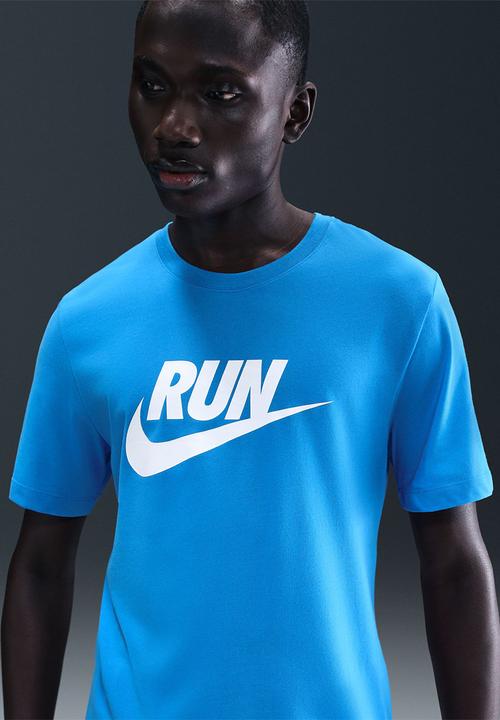 Nike - Dri-FIT Running Swoosh  T-Shirt  - Blue Hero/White