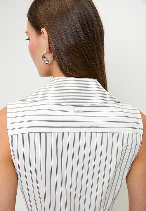 Pringle of Scotland - Kiara Cotton Wrap Stripe Dress - White