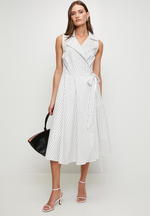 Pringle of Scotland - Kiara Cotton Wrap Stripe Dress - White