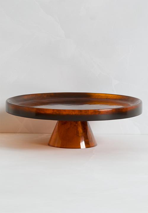 Resin cake stand - Brown