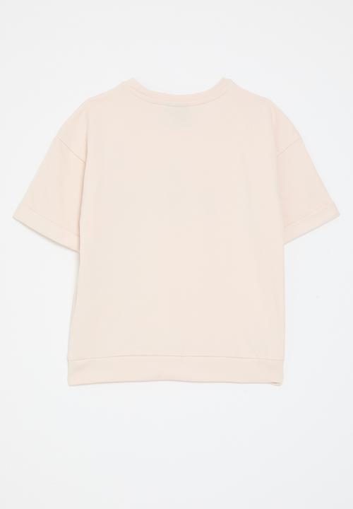 POLO - Girls kim ss embroidered tee - blush