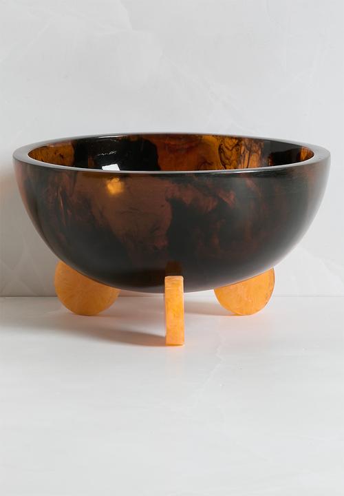 Resin serving bowl - Brown