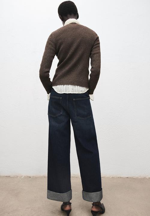 MANGO - Cardigan vana - dark brown