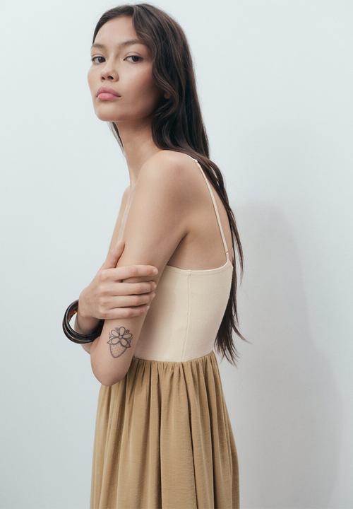 MANGO - Dress almond -  mid-beige