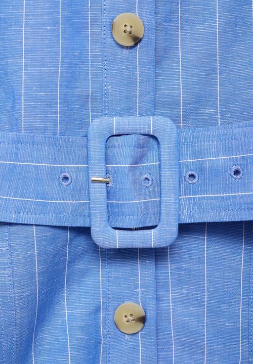 MANGO - Dress dam  -  medium blue