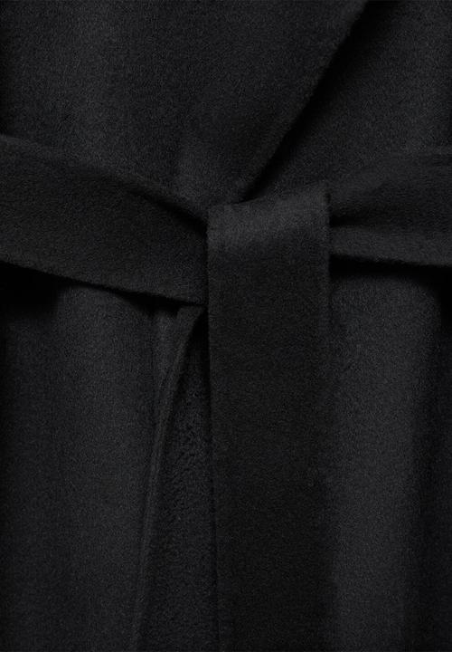 MANGO - Abrigo batin - black