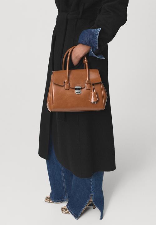MANGO - Abrigo batin - black