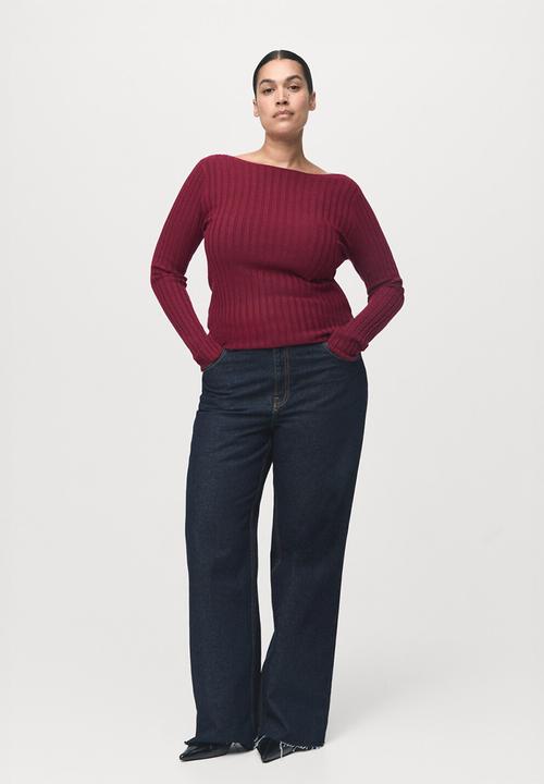 MANGO - Jersey flurry - dark red
