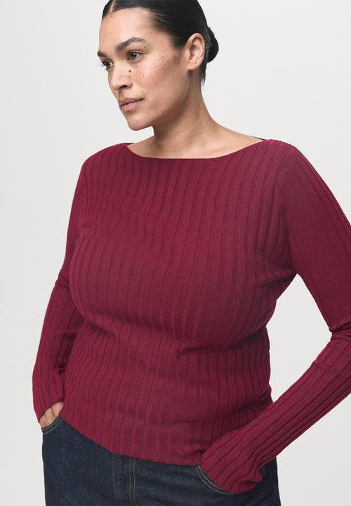 MANGO - Jersey flurry - dark red