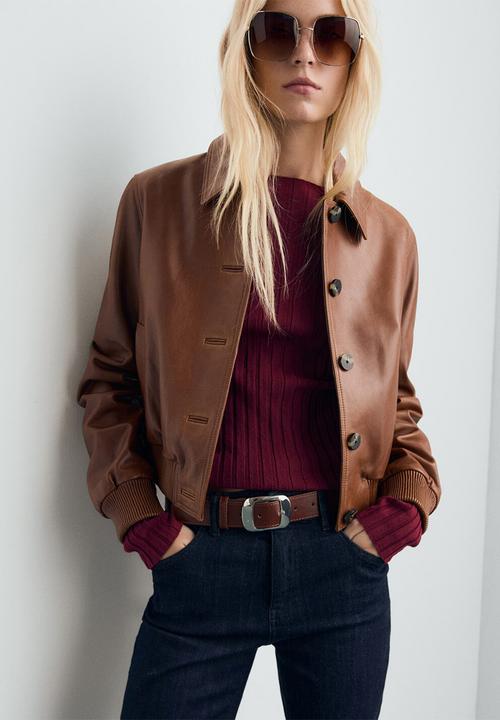 MANGO - Jersey flurry - dark red