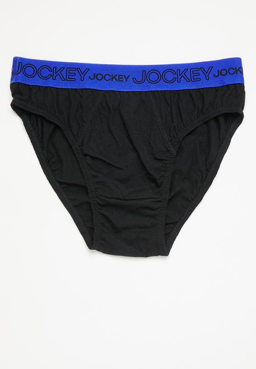 Jockey - 3 pack fancy boys jockey brief - black