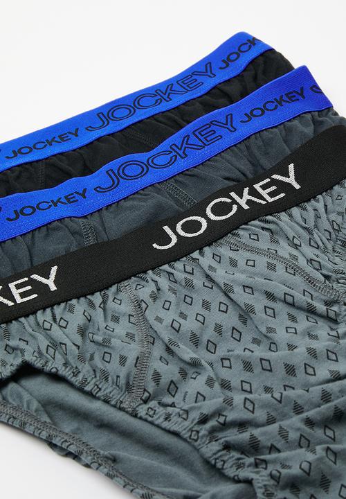 Jockey - 3 pack fancy boys jockey brief - black