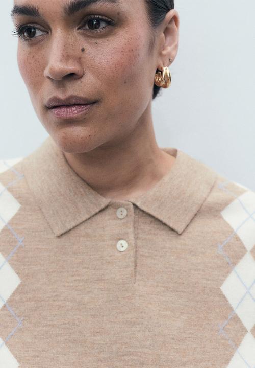 MANGO - Jersey dumin -  light brown