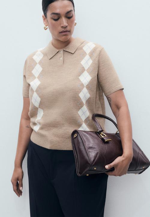 MANGO - Jersey dumin -  light brown