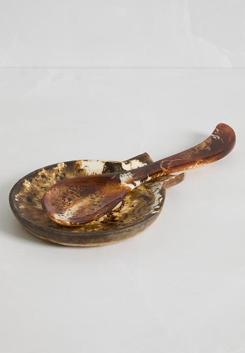 Sixth Floor - Resin spoon rest - Brown
