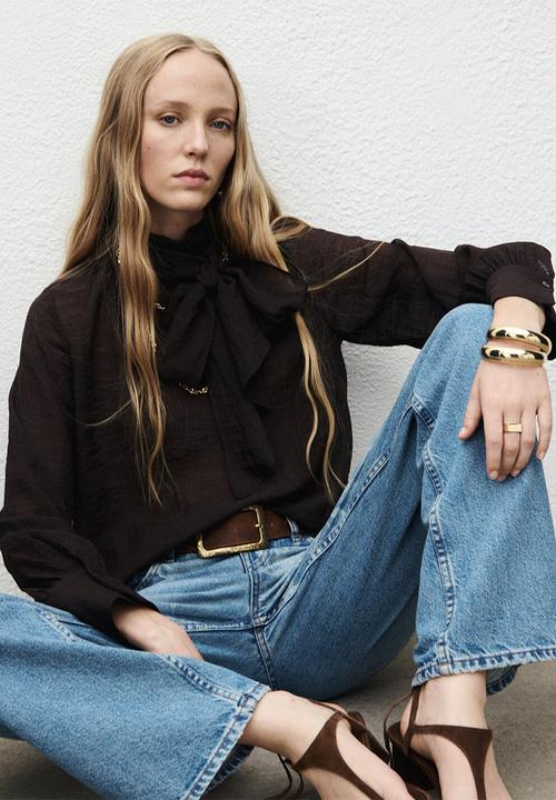 MANGO - Jeans rose - open-blue