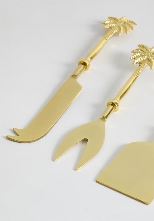 Sixth Floor - Palm cheese knives set of 3 - Gold