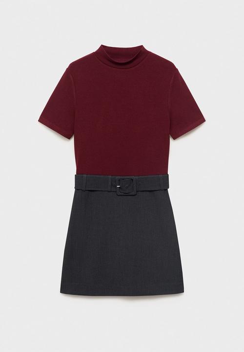 MANGO - Dress bima-h -  dark red