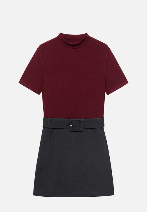 MANGO - Dress bima-h -  dark red