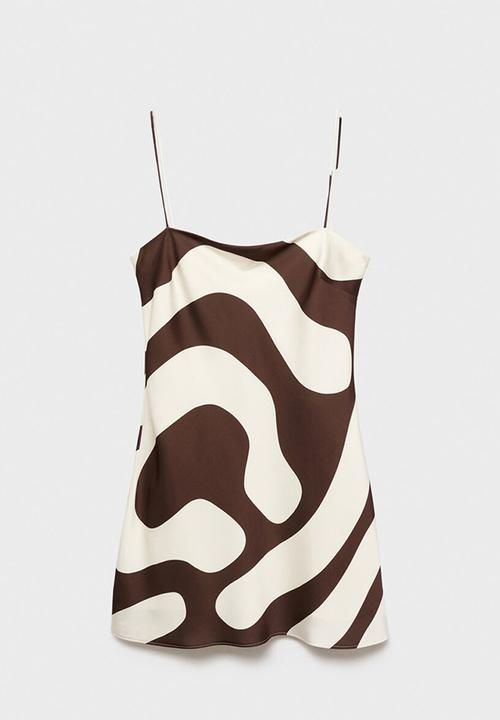MANGO - Dress just -  brown