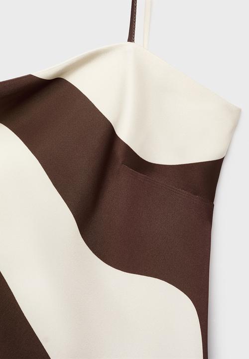 MANGO - Dress just -  brown