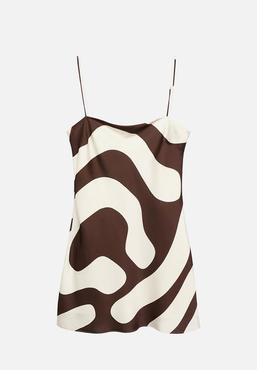 MANGO - Dress just -  brown
