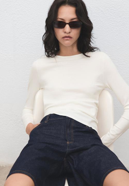 MANGO - Jersey rira - light beige