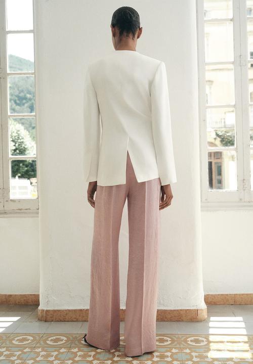 MANGO - Trousers raida - light/ pastel pink