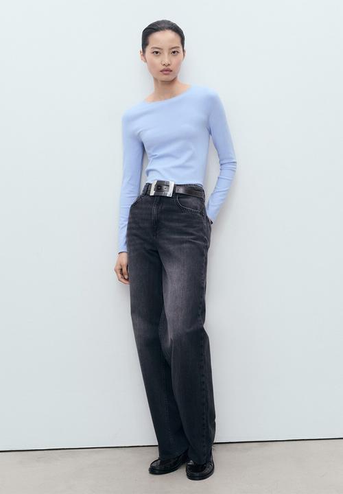 MANGO - Jersey rira - mid-blue