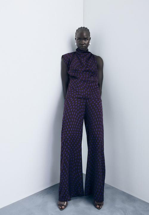 MANGO - Trousers deepy -  brown