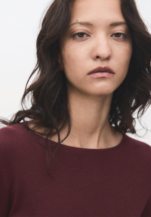 MANGO - Jersey rira - dark red
