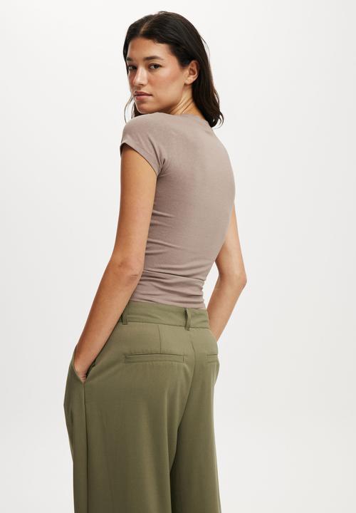 Cotton On - All day crew tee - washed mocha